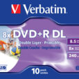 verbatim dvd+r DL 85GB in jewel casejc