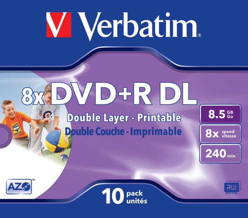 verbatim dvd+r DL 85GB in jewel case verbatim dvd+r DL 85GB in jewel casejc