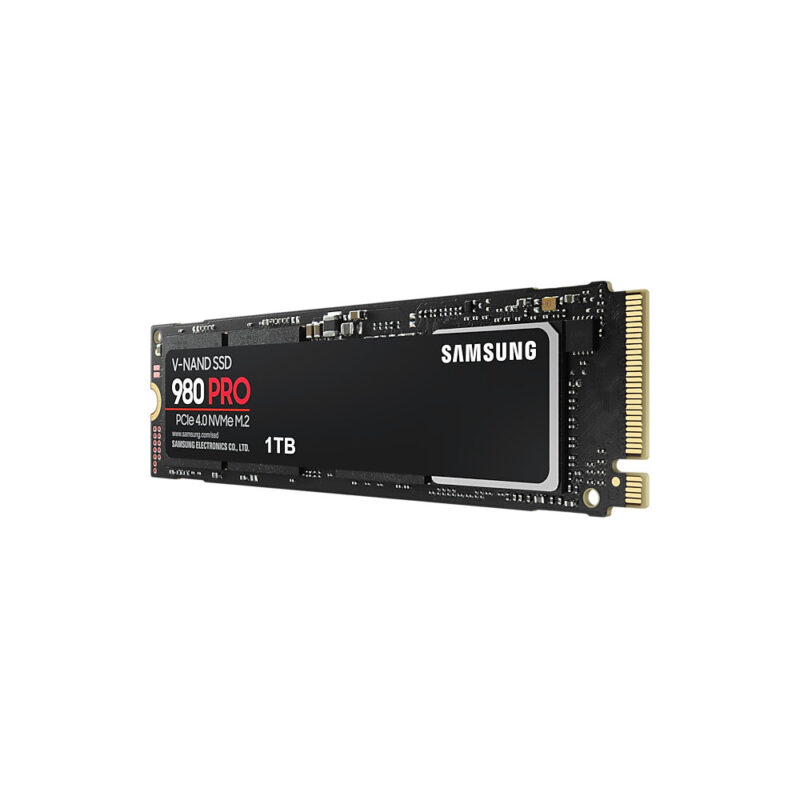 samsung-980-pro-nvme-m2-ssd-perspective Samsung 980 Pro NVMe M.2 SSD - angle picture