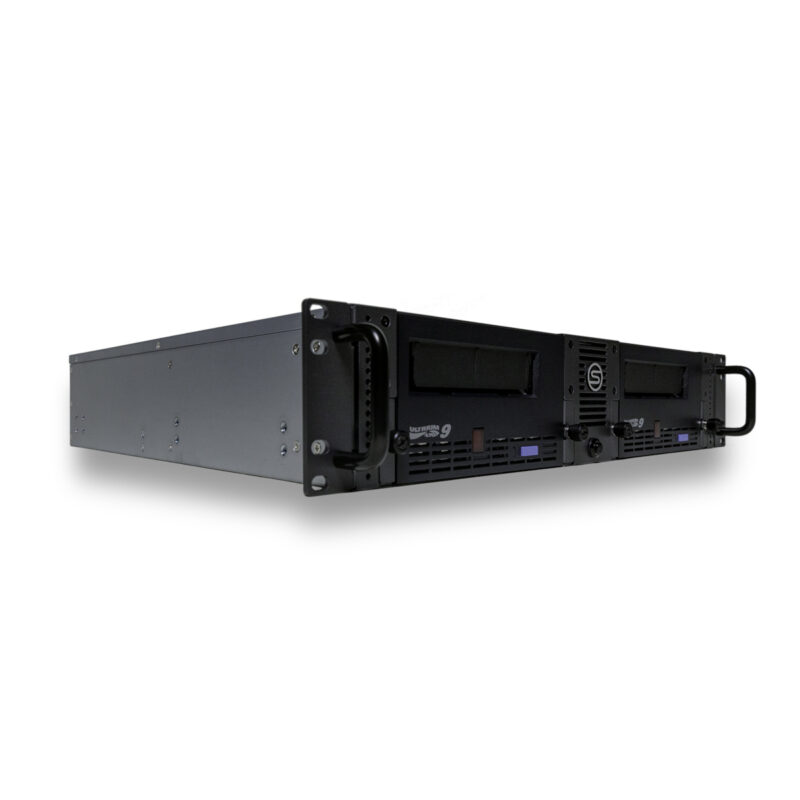 Symply-SYPR2_LTO9_ANGLE_DUAL Symply Pro 2U Rackmount - angle showing rack handles