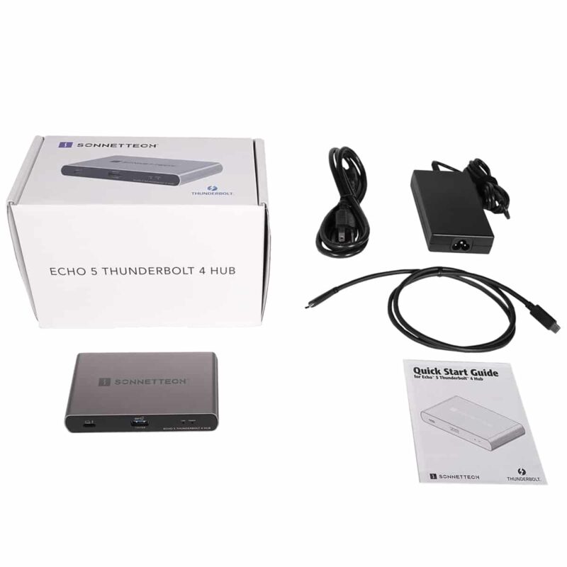 Sonnet-Echo5-box-contents Sonnet Echo 5 Thunderbolt 4 Hub - Box Contents