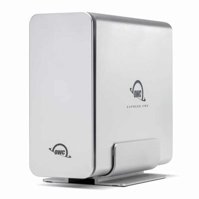 OWC Express 4M2 USB4 RAID Enclosure – 4-Bay M.2 NVMe SSD - Angle