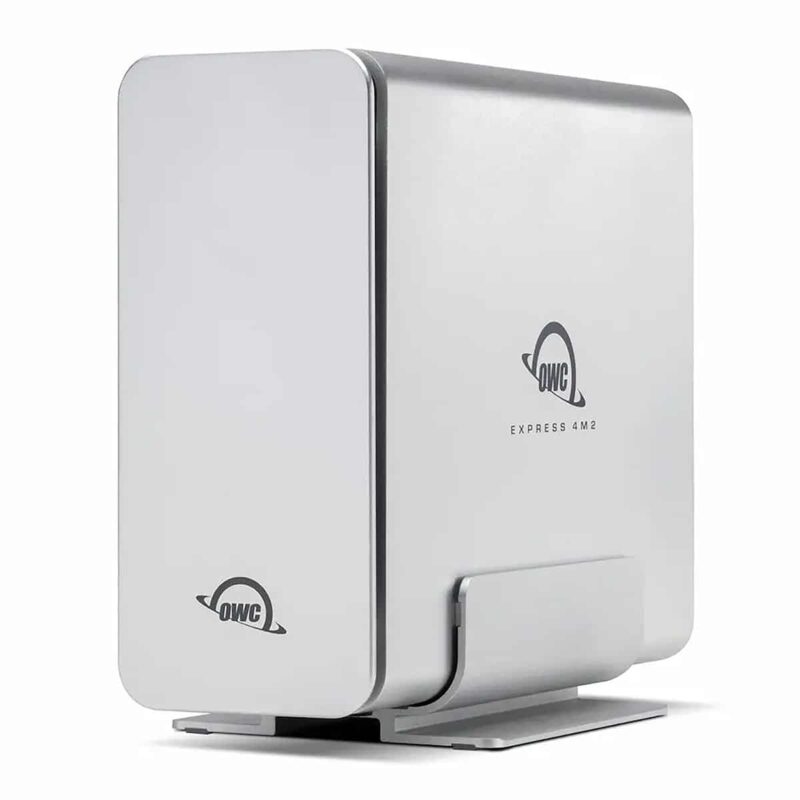 OWC Express 4M2 USB4 RAID Enclosure – 4-Bay M.2 NVMe SSD - Angle