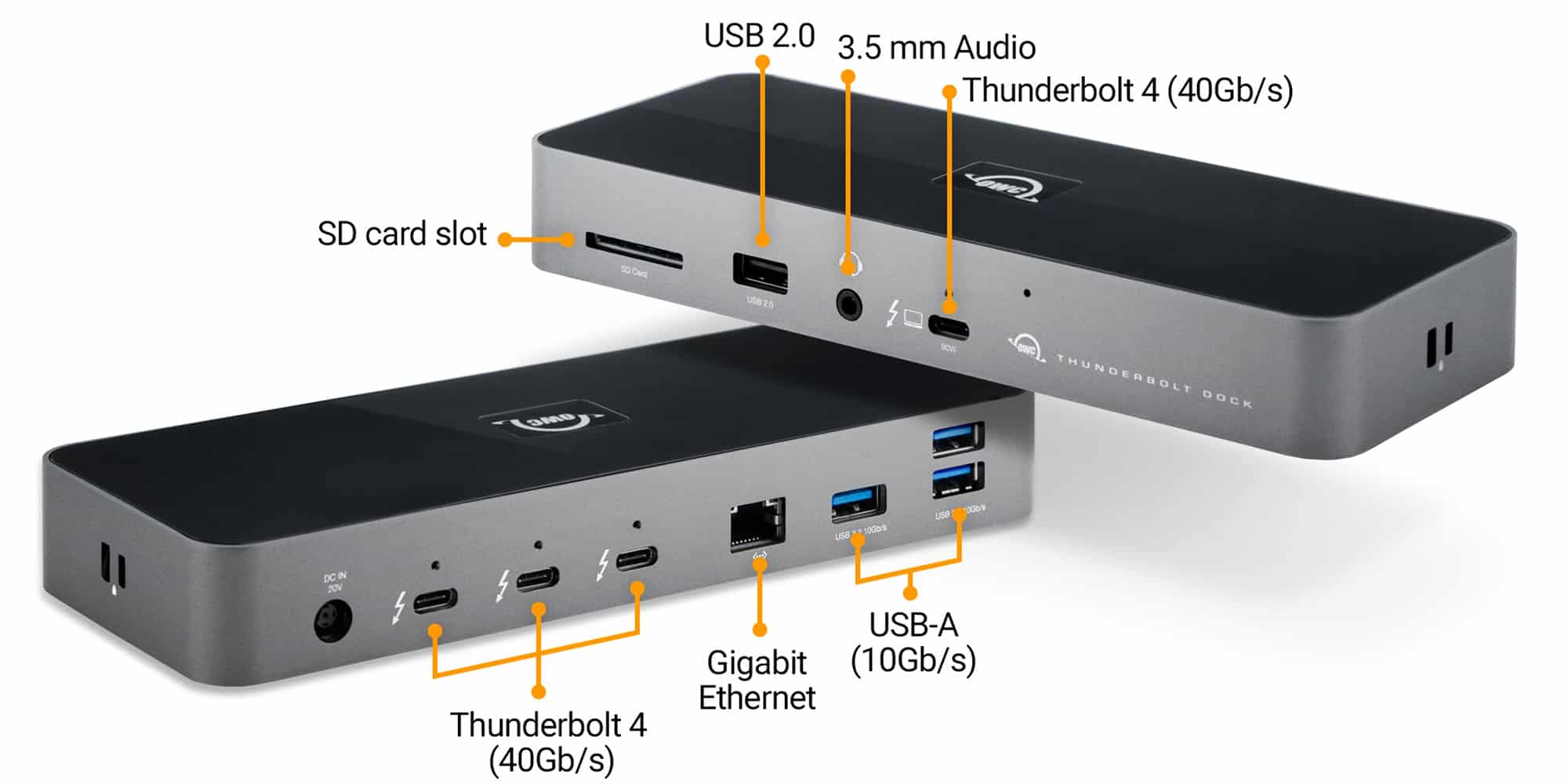 OWC 11-Port Thunderbolt Dock OWC 11 Port Thunderbolt Dock - connections