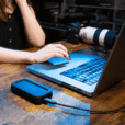 Glyph Atom EX20 SSD with Apple Mac laptop